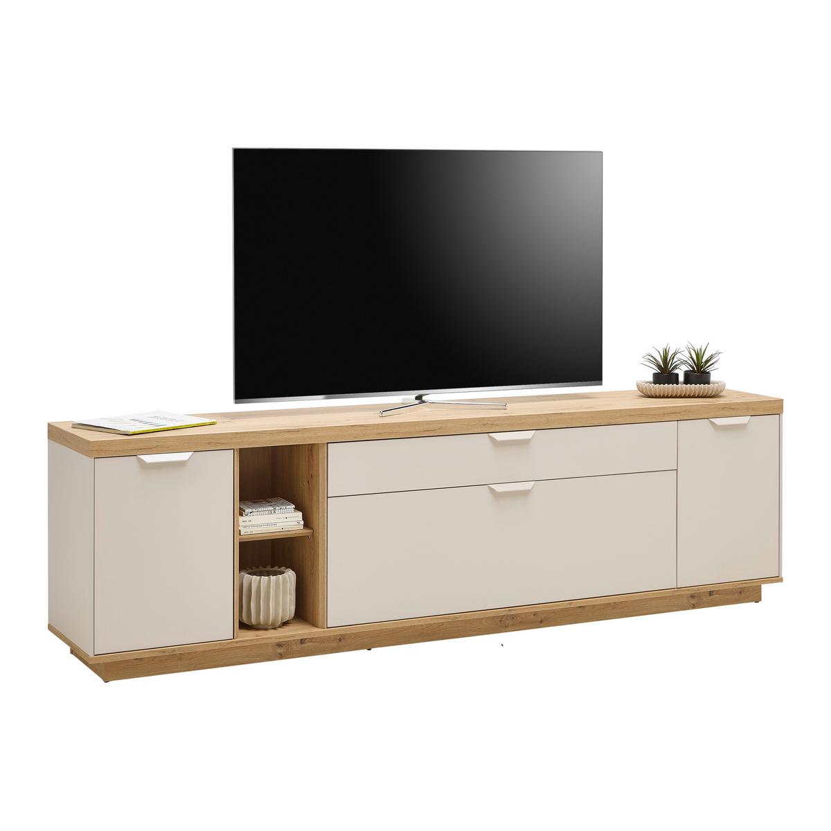 TV-Element Jake Eiche Artisan/Kaschmir - Kaschmir/Eiche Artisan, MODERN, Holzwerkstoff/Kunststoff (213/62/38cm) - Mömax