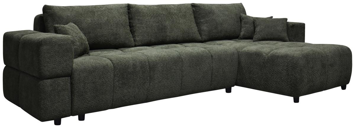 Kutna Garnitura Gabby - tamno zelena/crna, Moderno, drvni materijal/drvo (294/86/173cm)