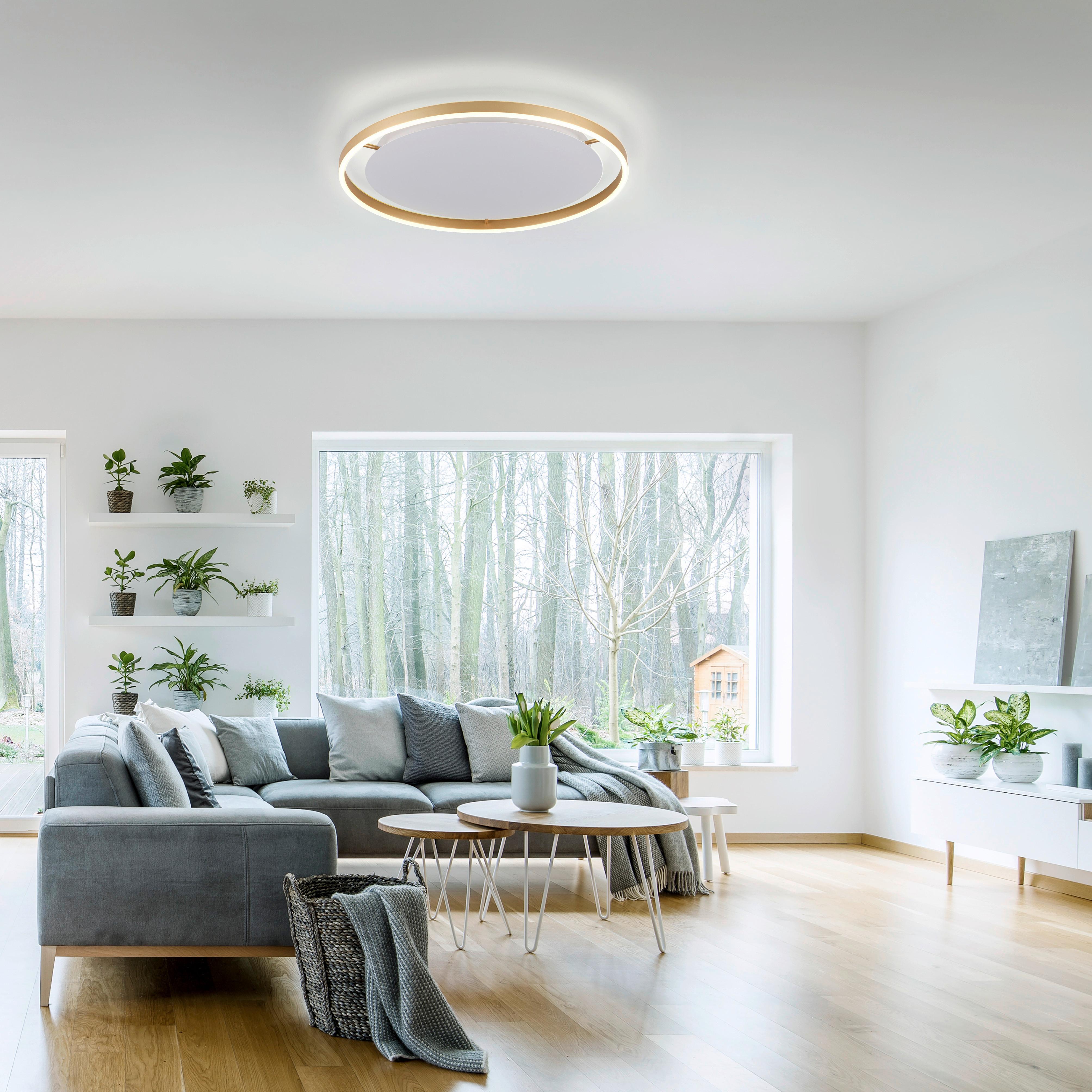 LED-Deckenleuchte Riuts Messingfarben max. 31,50 Watt - Messingfarben, Design, Kunststoff/Metall (58,5/58,5/5,3cm)