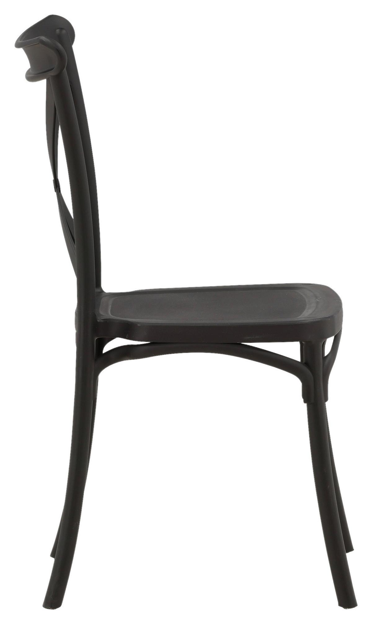 STUHL-SET CROSETT - Schwarz, Design, Kunststoff (52/90/55cm) - Livetastic