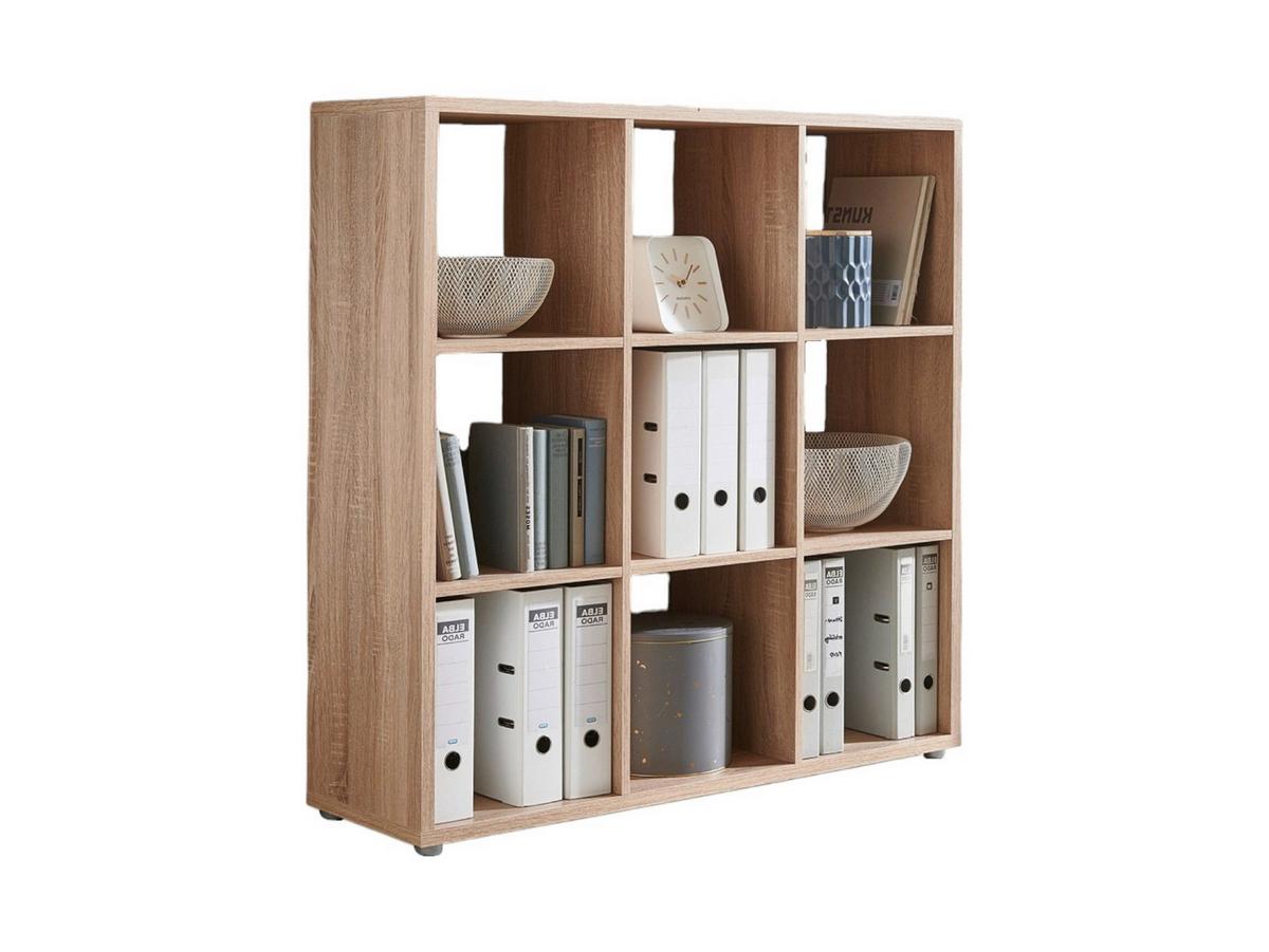Regal Nizza Typ 13 Sonoma Eiche - Silberfarben/Sonoma Eiche, MODERN, Holzwerkstoff/Kunststoff (106,5/108,5/33cm) - MID.YOU