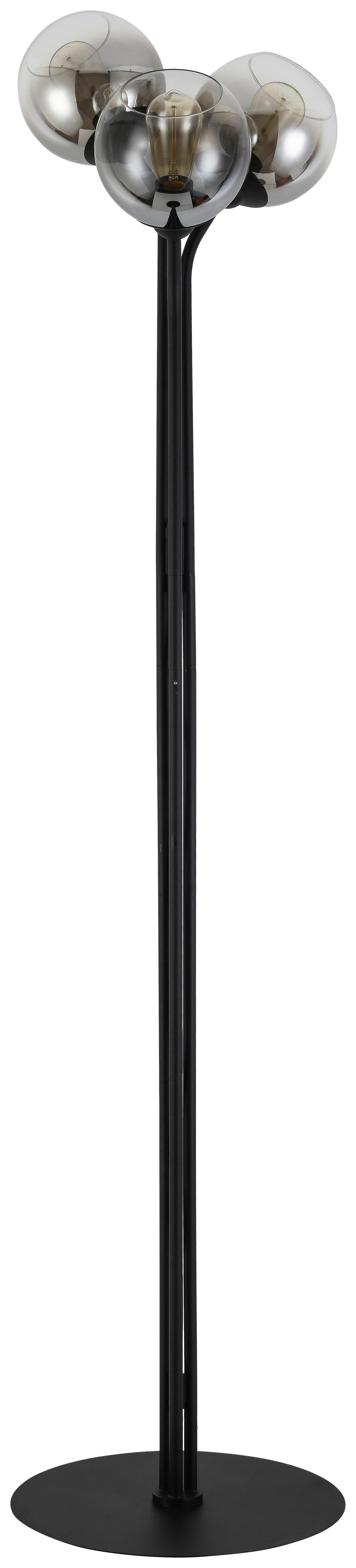 Lampadar Kian - culoare crom/negru, Modern, sticlă/metal (42/165cm) - Visiona