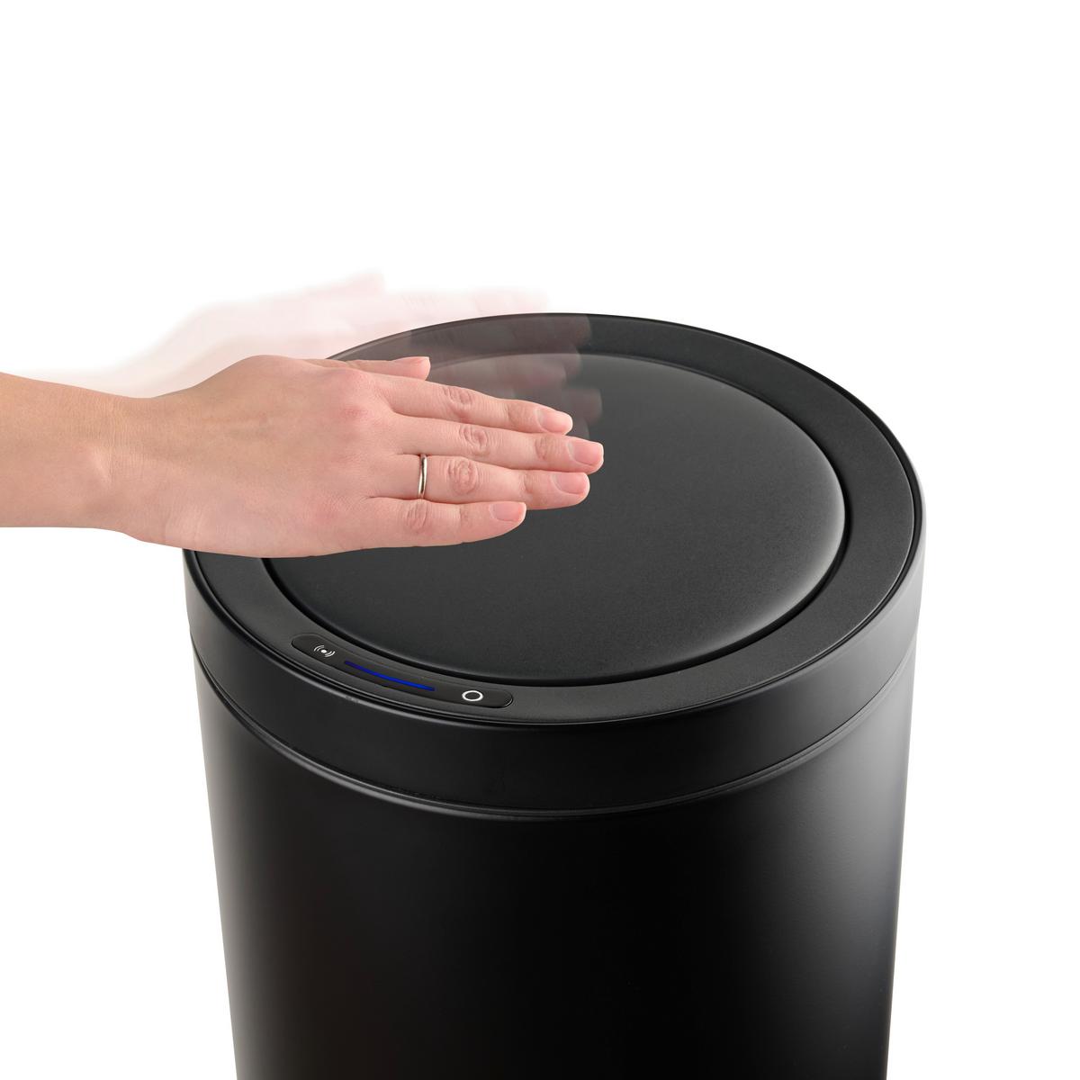 Coș de gunoi Sensor - 30 L - negru, Modern, plastic/metal (31/63cm) - Mömax
