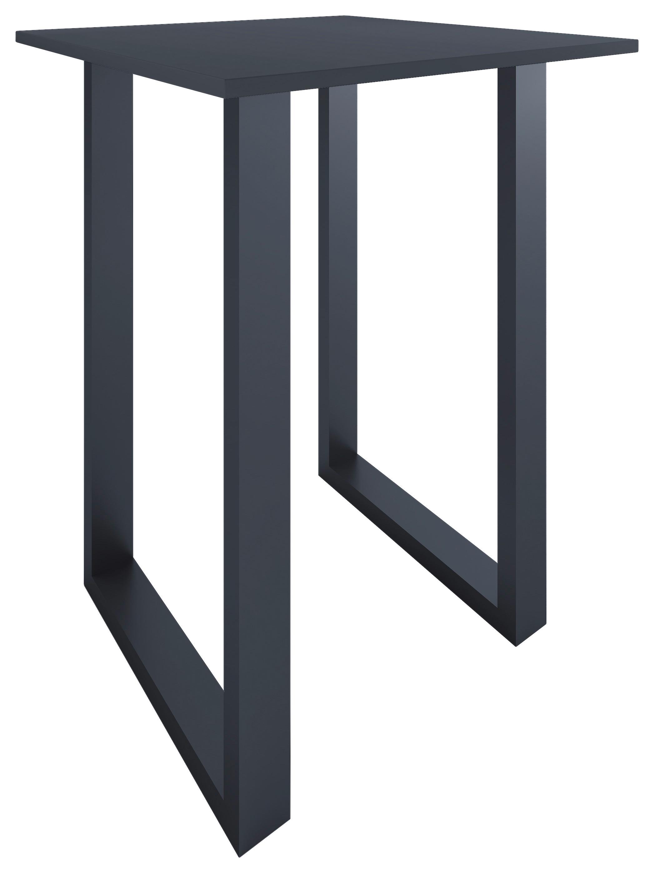 Bartisch XONA Anthrazit/ Schwarz ca.80x102x80cm - Anthrazit/Silberfarben, KONVENTIONELL, Holzwerkstoff/Metall (80/80/102cm)