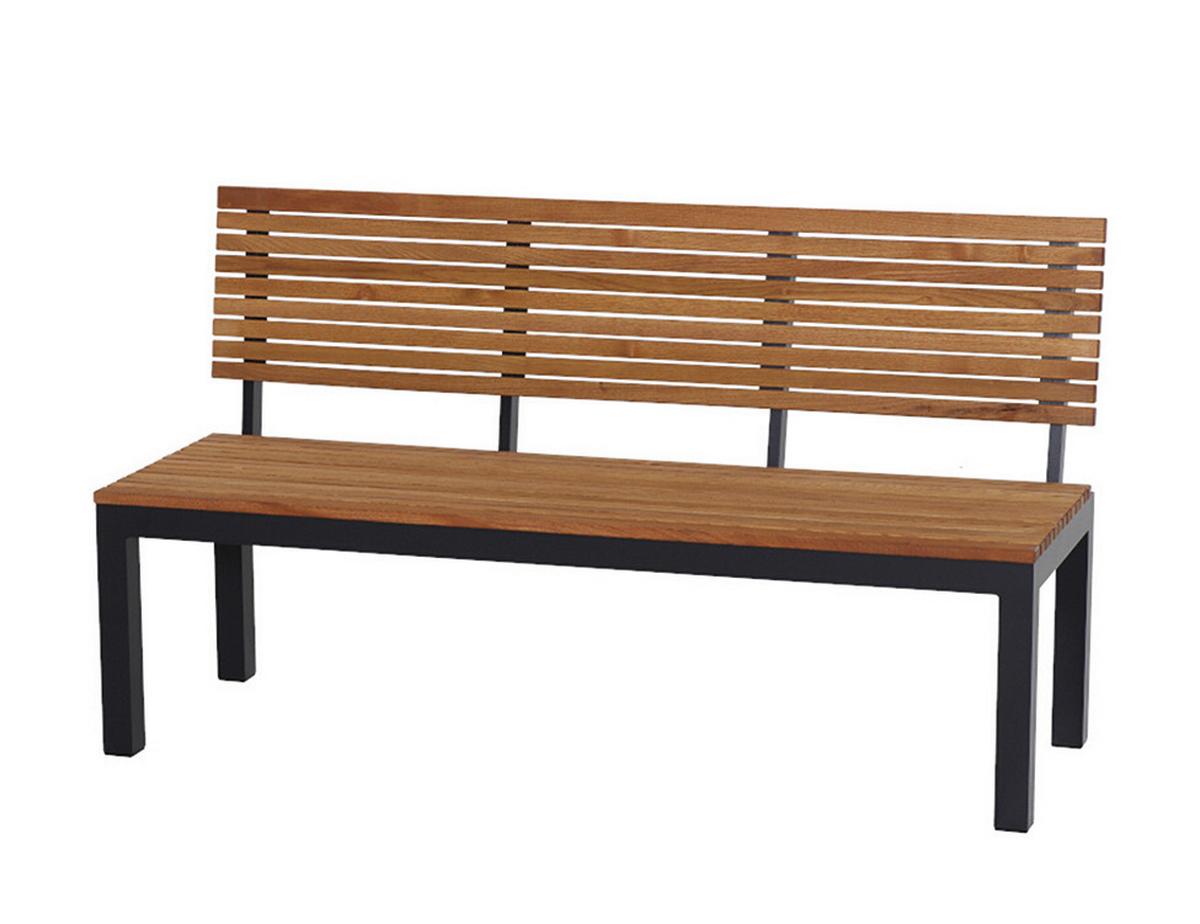 GARTENBANK N86393 - Anthrazit/Robinienfarben, KONVENTIONELL, Holz/Metall (146/84/57,5cm) - Siena Garden