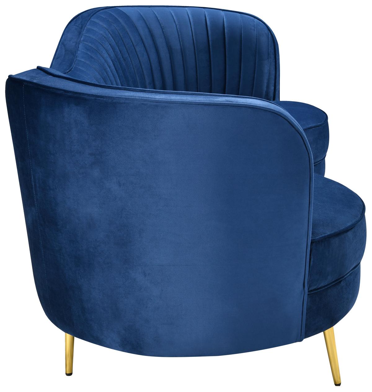 Sofa Brianna - zlatne boje/plava, Moderno, drvo/metal (187,5/84/90cm) - Mömax