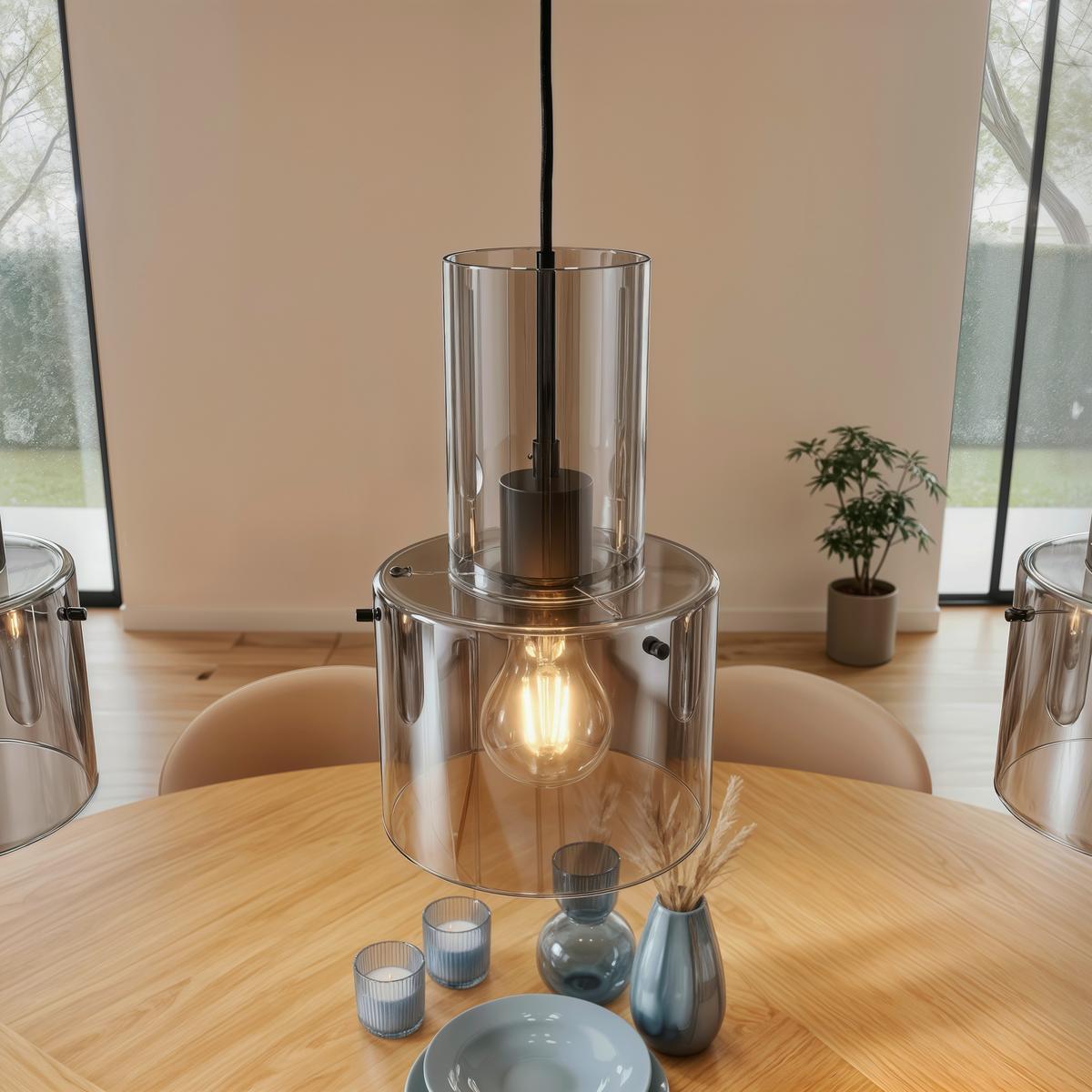 LAMPA WISZĄCA EOS *DK* - ciemnoszary, Design, metal/szkło (97/18/150cm) - Dieter Knoll