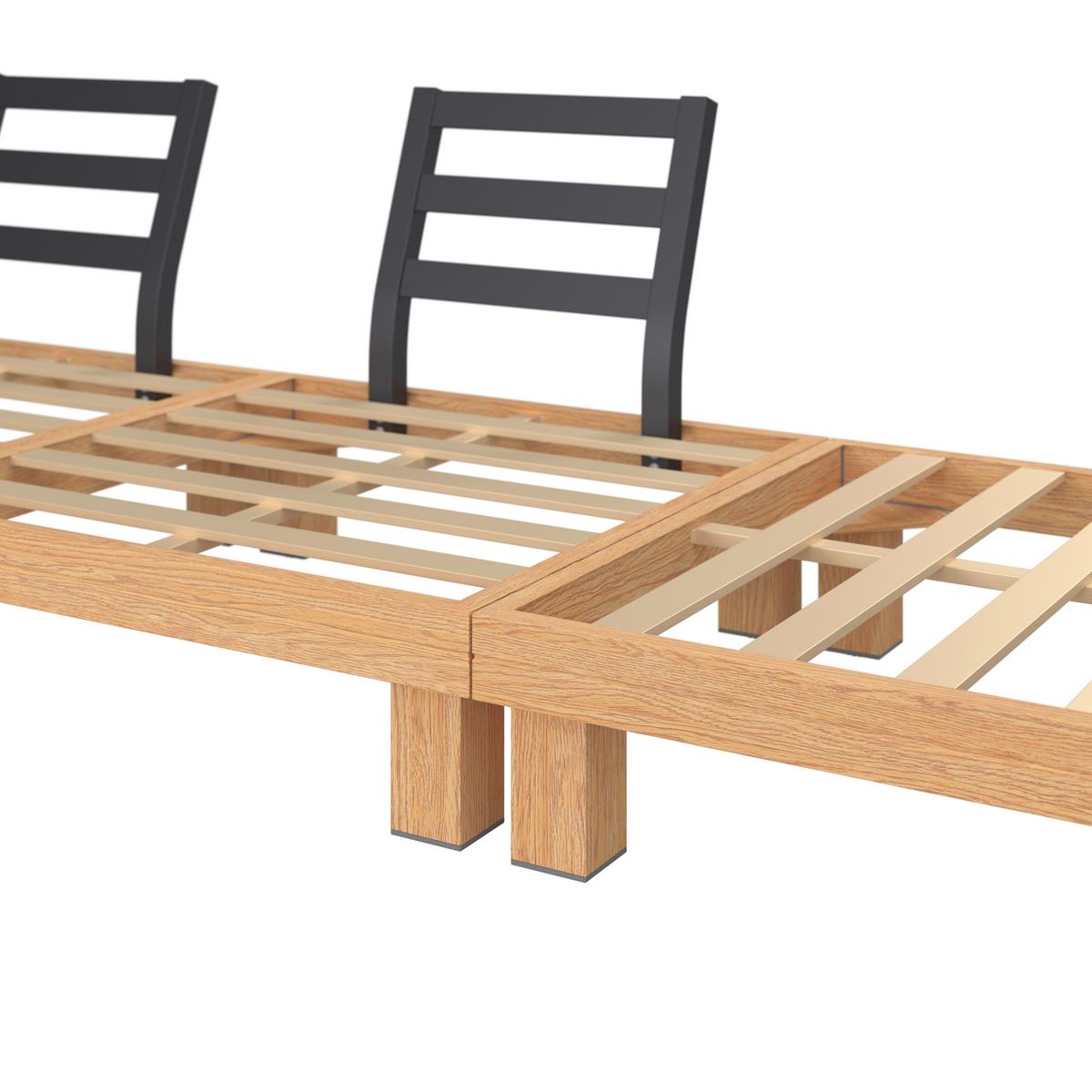 KOMPLET MEBLI TARASOWYCH CALERA - kolor naturalny/szary, Modern, tworzywo sztuczne/metal (237/160cm) - Ambia Garden