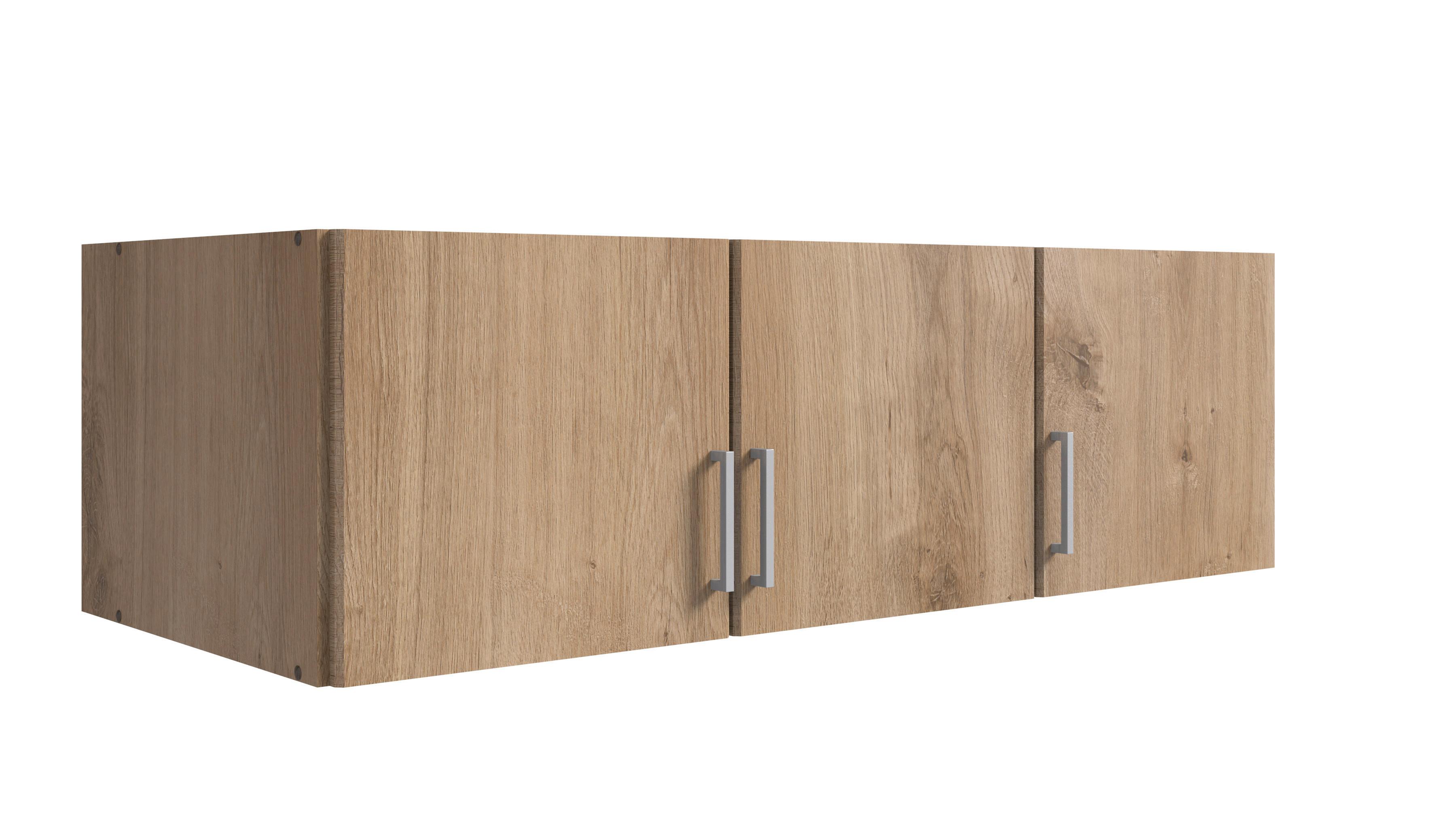 Szekrényrátét Click - tölgyfa színű/alumíniumszínű, Modern, műanyag/faalapú anyag (135/40/58cm)