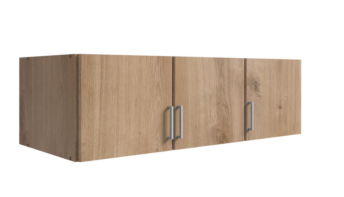 Szekrényrátét Click - tölgyfa színű/alumíniumszínű, Modern, műanyag/faalapú anyag (135/40/58cm)