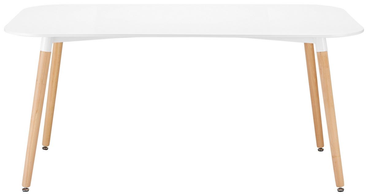 Esstisch Anuk Weiß MDF ca. 160x90 cm - Buchefarben/Weiß, MODERN, Holz/Holzwerkstoff (160/90/75cm) - Bessagi Home
