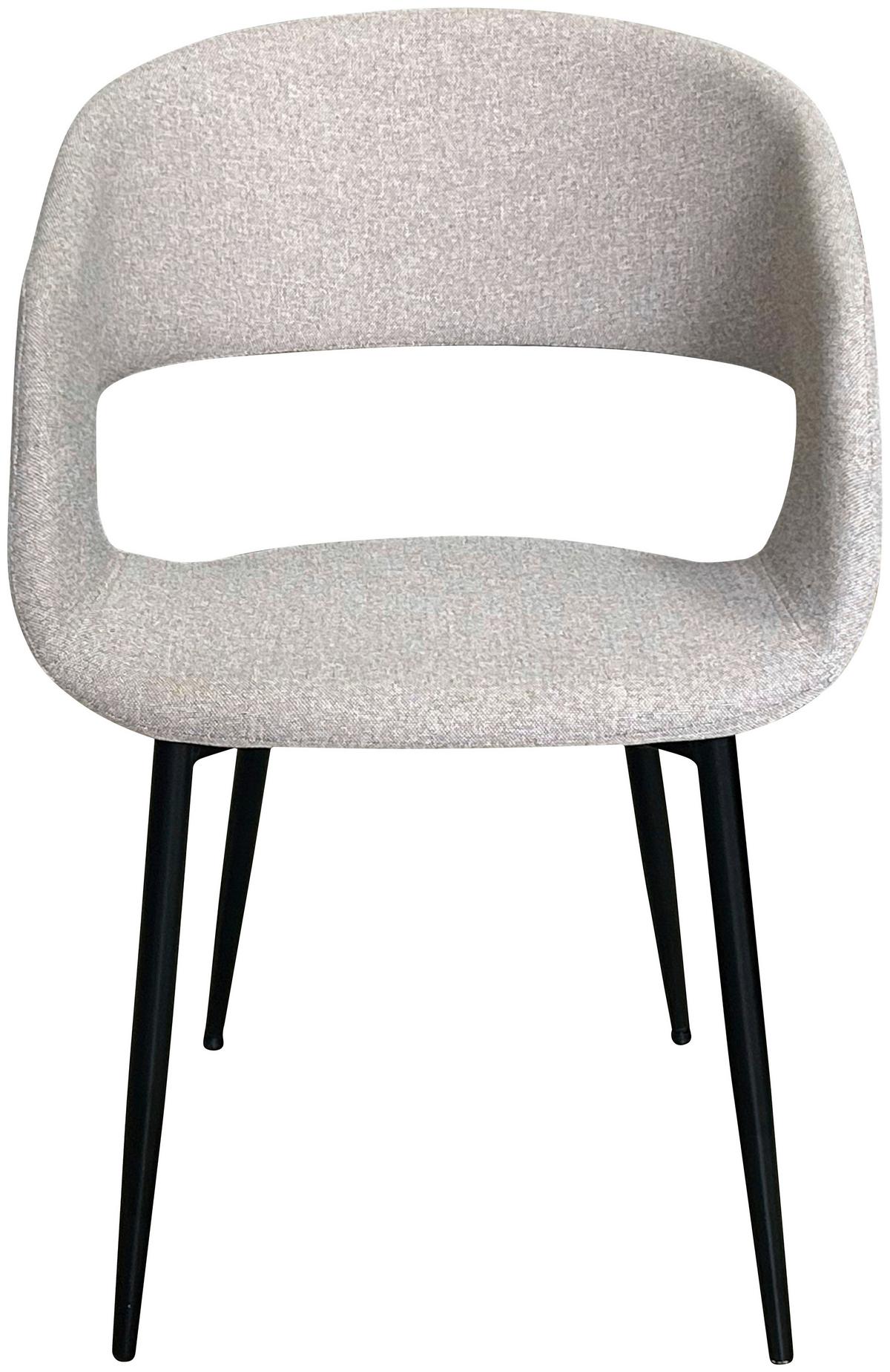 KRZESŁO Z PODŁOKIETNIKAMI RICKO - jasnoszary/czarny, Design, metal/tkanina (52/77/50,5cm) - Boxxx