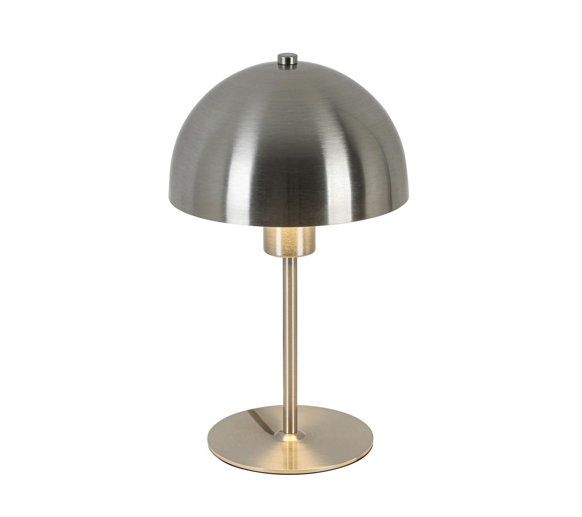 Tischleuchte Musch Nickelfarben max. 25 Watt - Schwarz/Nickelfarben, MODERN, Kunststoff/Metall (18/18/30cm) - Mömax
