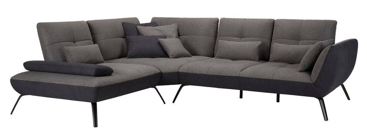 Wohnlandschaft Trendy in Anthrazit - Dunkelgrau/Anthrazit, Modern, Holzwerkstoff/Textil (250/93/310cm) - Premium Living