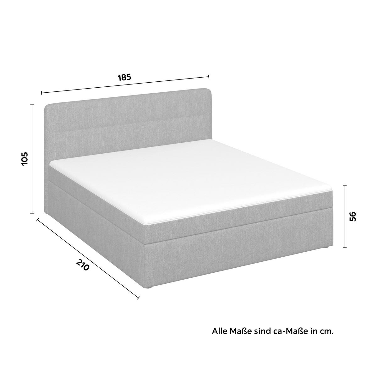 Boxbett Marco Graublau ca. 180x200 cm - Graublau/Schwarz, MODERN, Holz/Kunststoff (180/200cm) - Bessagi Home