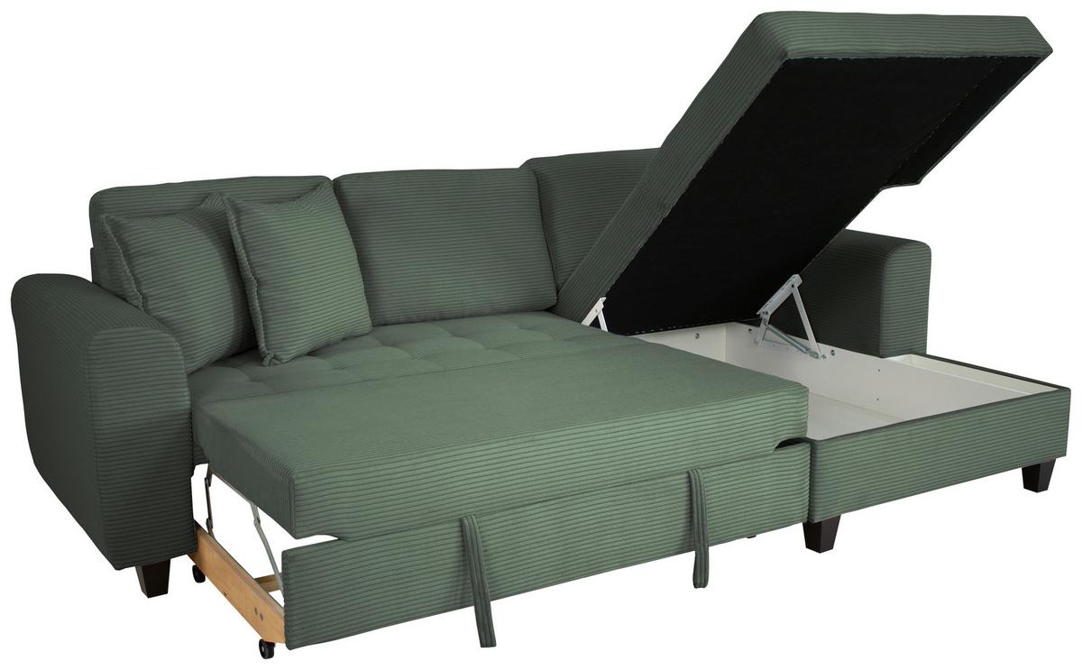Kutna Garnitura Moritz - tamno zelena, Trend, tekstil (265/155cm) - Modern Living