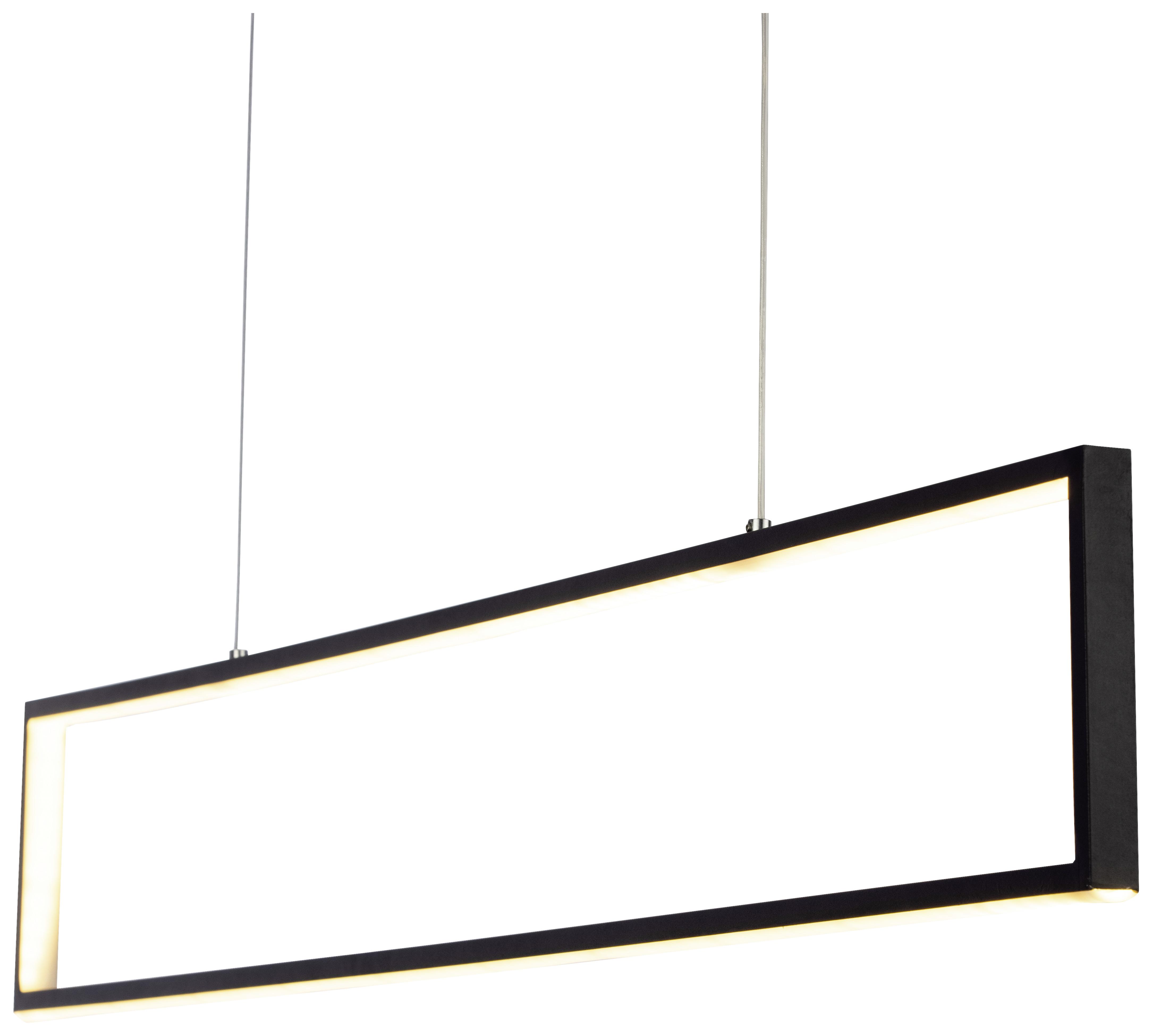 Viseča Led-svetilka Fabius - črna, Moderno, kovina/umetna masa (100/120/1,5cm) - Premium Living