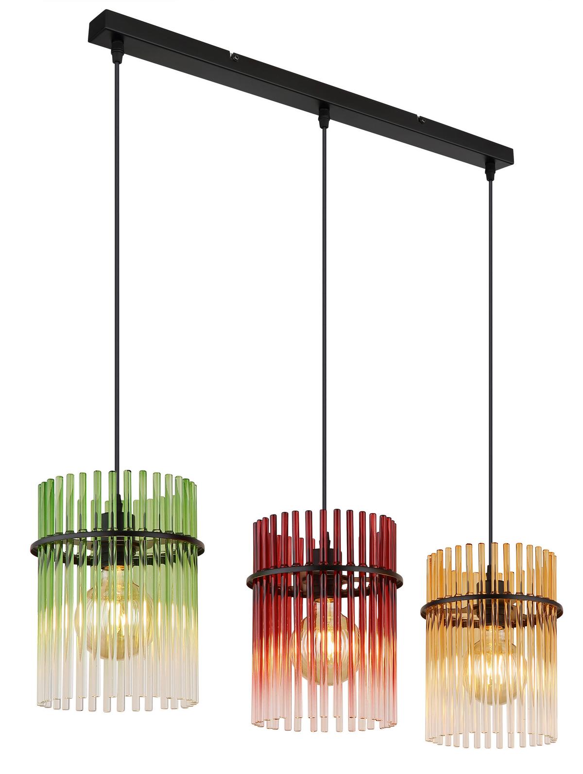 Viseća Svjetiljka Gorley - narančasta/zelena, Lifestyle, staklo/metal (80/20/140cm) - Globo