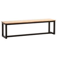 Sitzbank Echtholz/Schwarz - Schwarz/Akaziefarben, Design, Holz/Metall (120/45/40cm) - MID.YOU
