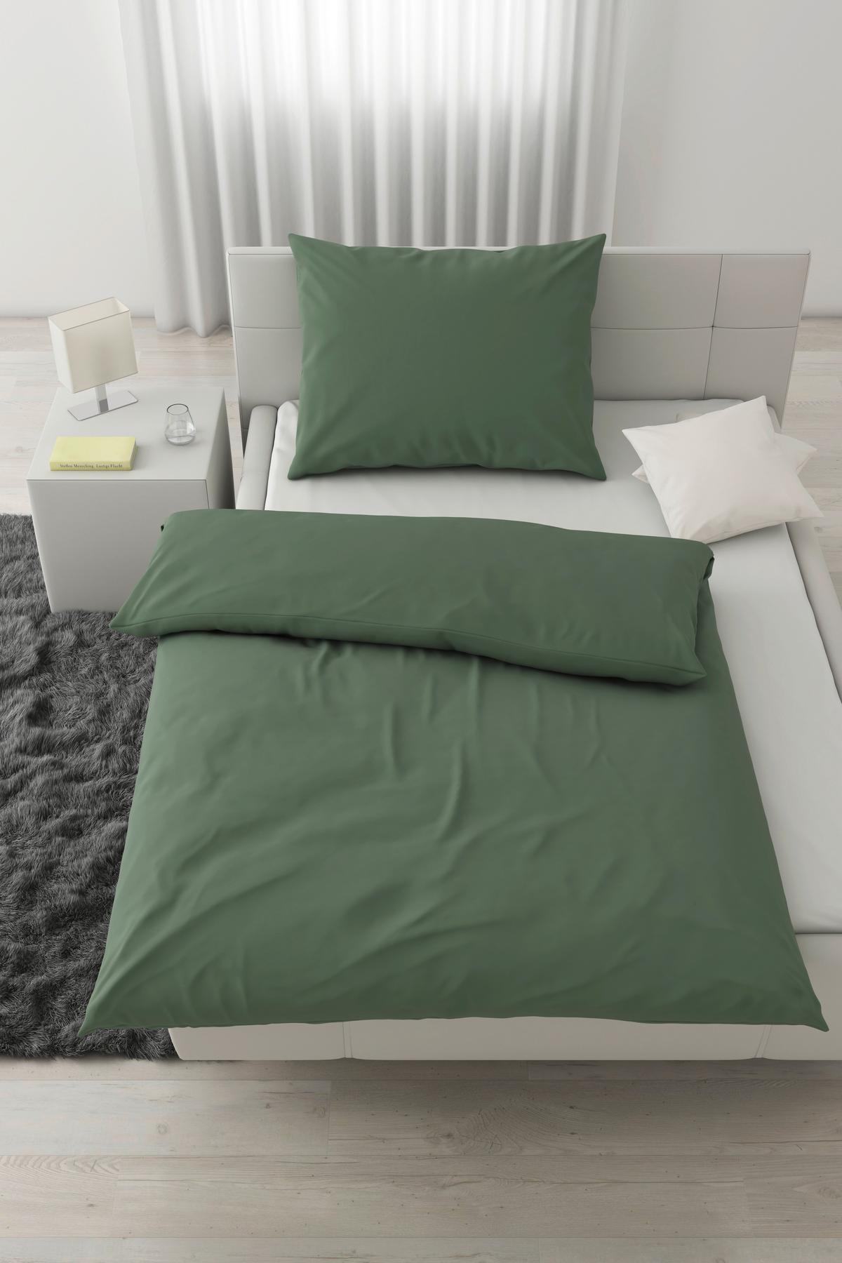 Lenjerie de pat Stone Washed cca. 140x200/50x70cm - verde, Romantik / Landhaus, textil (140/200cm) - Modern Living