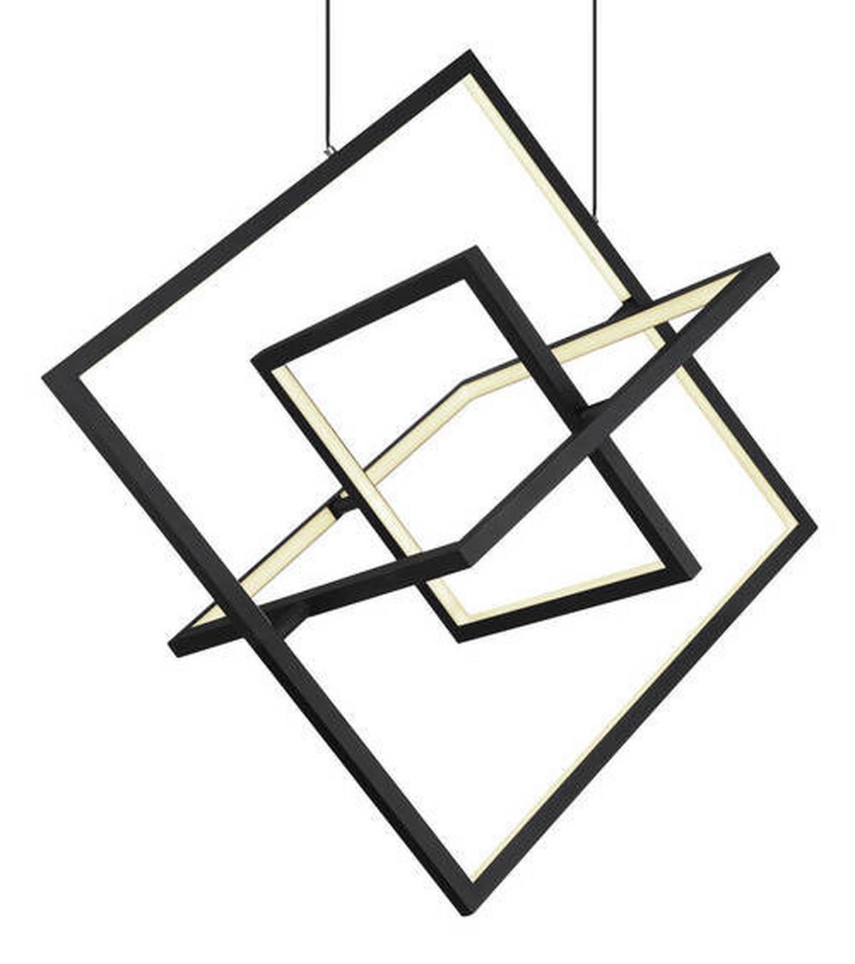 Viseča Led-svetilka Wolfhard, S Sijalko - črna/opal, Design, kovina/umetna masa (70,7/50/150cm) - Globo