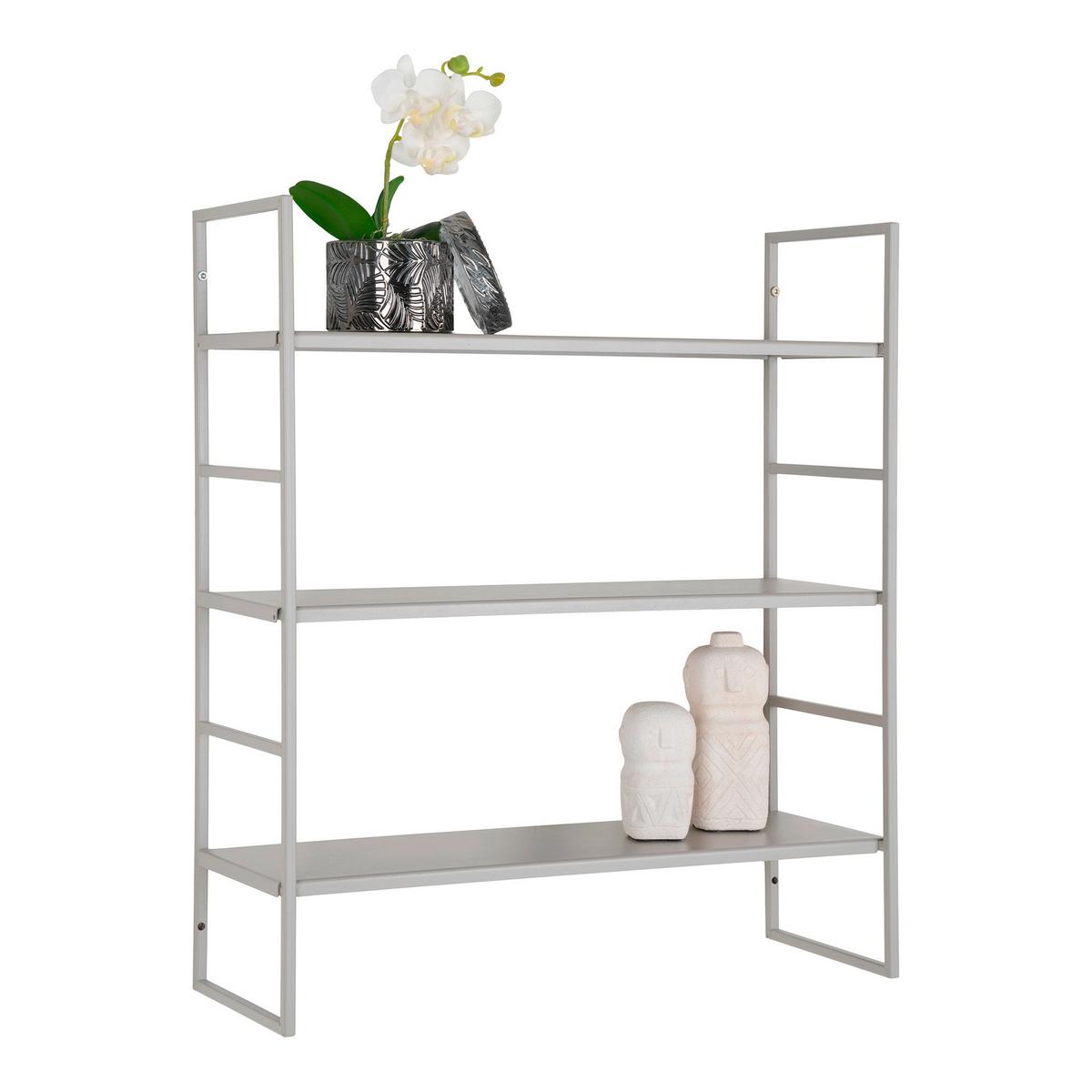 Wandregal Beja Shelves Grau - Grau, Design, Metall (48/55/17cm)