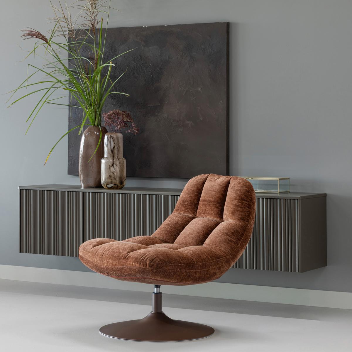 SESSEL Elvi Rostfarben B: 73cm - Rostfarben/Braun, Design, Textil/Metall (73/81/84cm) - Livetastic