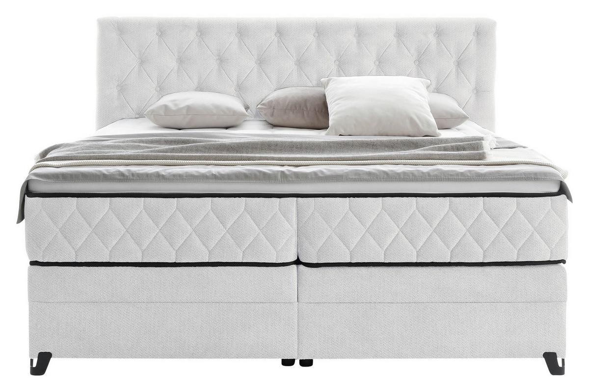 Boxspring Krevet Carmen - tirkizna/krem, Konvencionalno, drvni materijal/drvo (180/200cm) - Modern Living