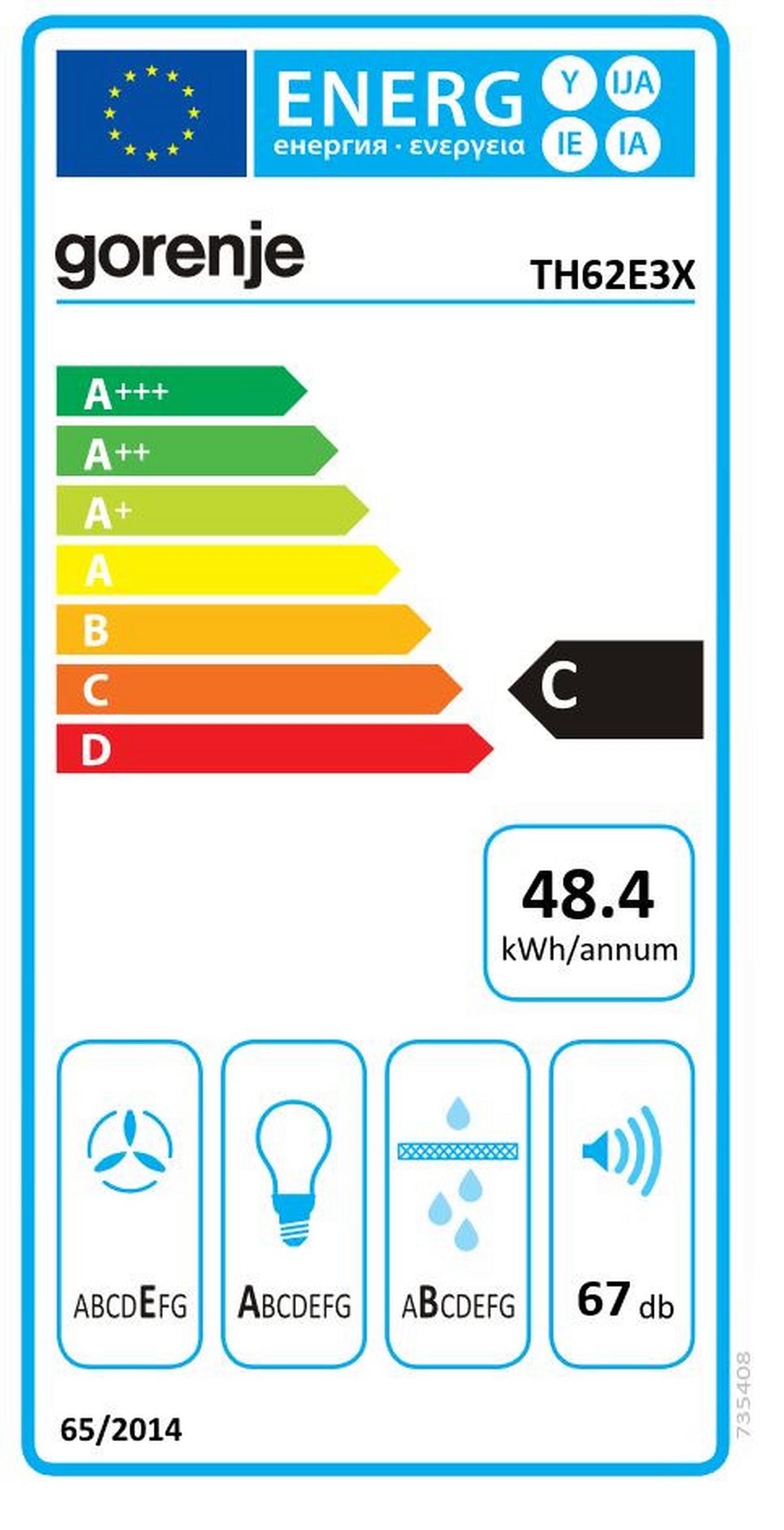 OKAP KUCHENNY TH 62E3X - kolor srebrny, Basics, tworzywo sztuczne/metal (60/17/30,6cm) - Gorenje