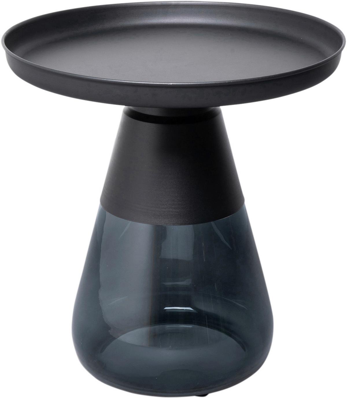 Beistelltisch Bottiglia Schwarz/Blaugrau - Blaugrau/Schwarz, MODERN, Glas/Metall (50/52/50cm) - Kare-Design