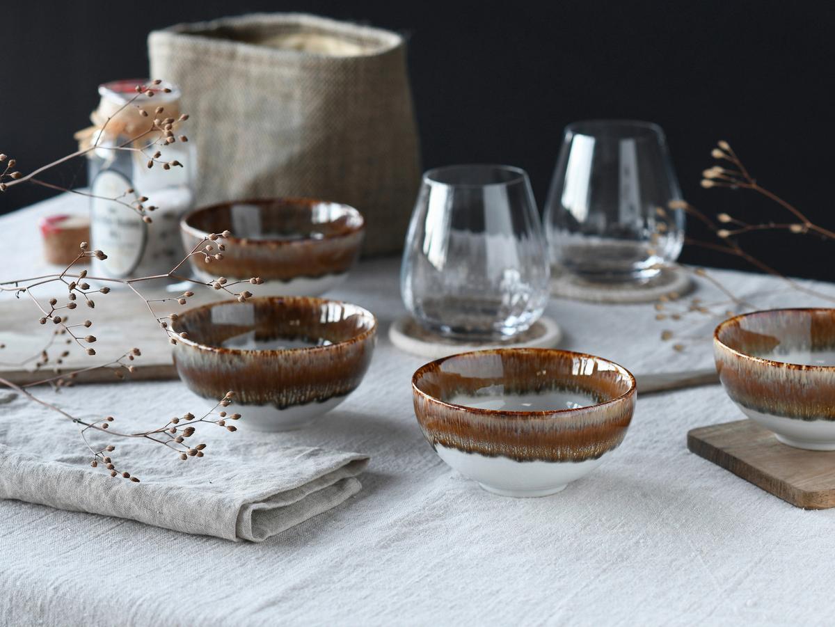 Set Skodelic Za Omake Cascade Brown, 6-Delni - bela/barve brona, Design, keramika (11,5cm) - Creatable