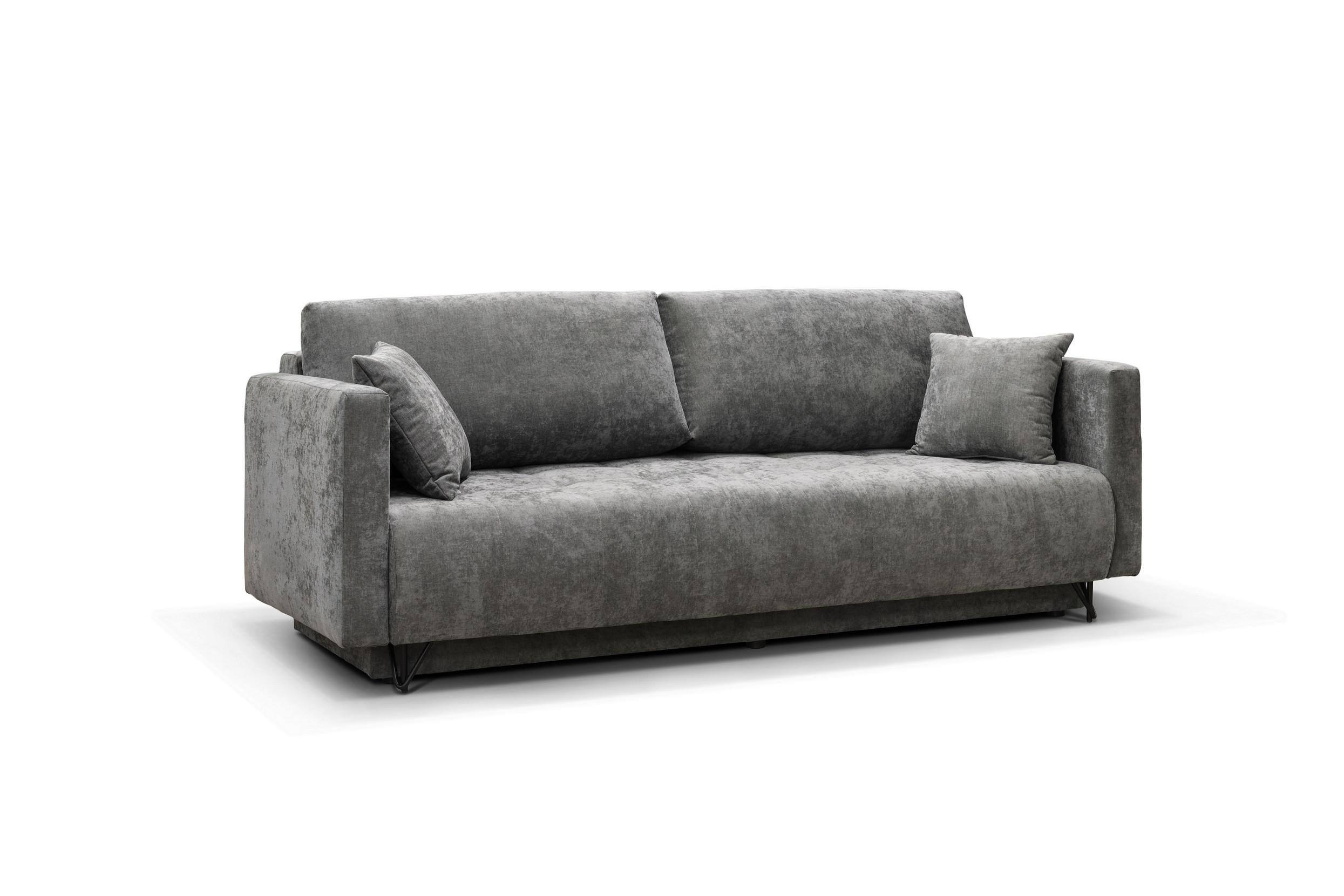 Kanapéágy Aldo - szürke, Design, textil (227/102/87cm)
