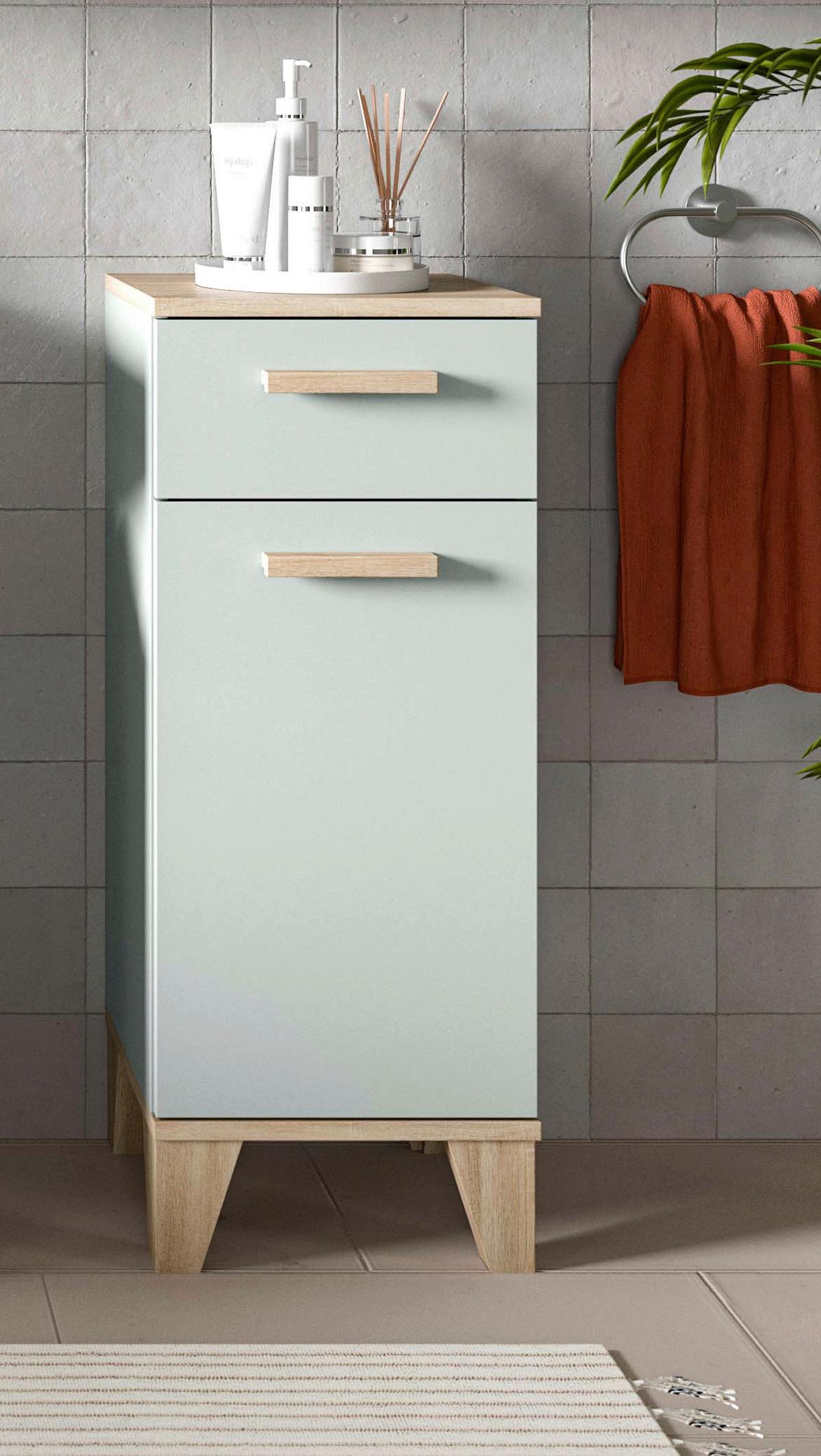 Midischrank Star ca. 34x87x31 cm Eiche/Graugrün - Graugrün/Eiche San Remo, MODERN, Holzwerkstoff/Kunststoff (34/87/31cm) - MID.YOU