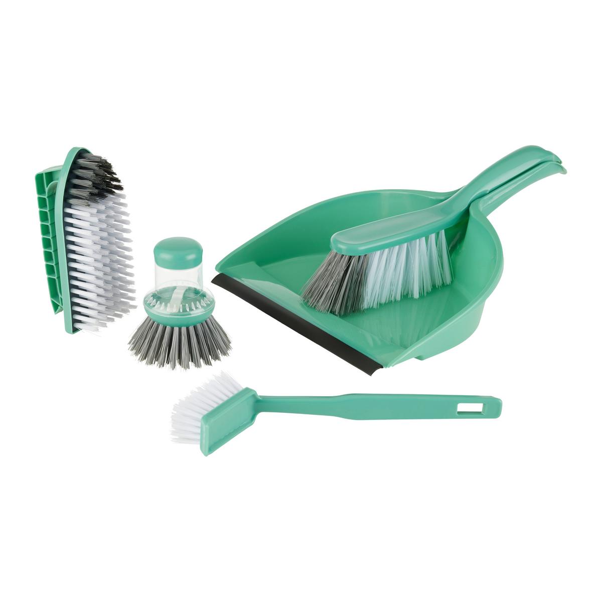 Reinigungsset Rosi Grün, 5-teilig - Grün, KONVENTIONELL, Kunststoff - Mömax