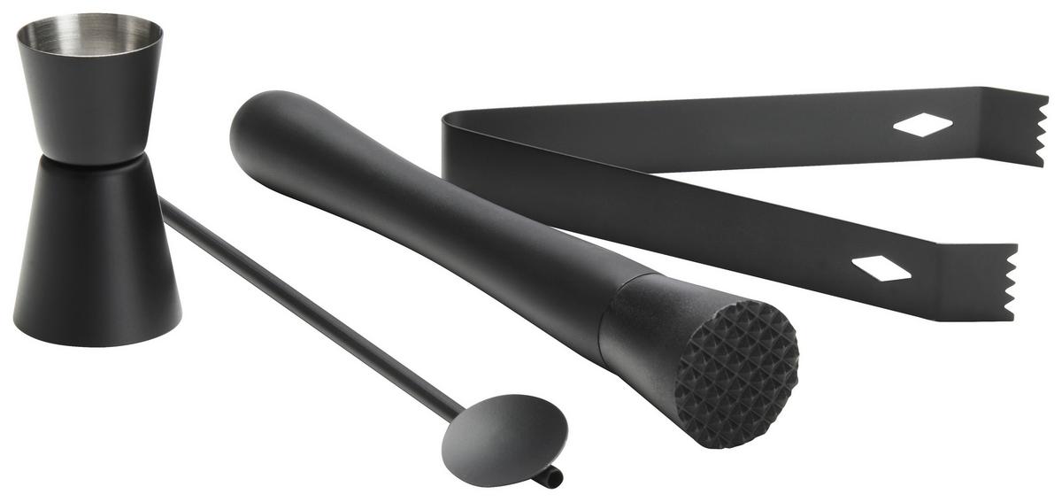 ZESTAW BAROWY HG38337 - czarny, Trend, metal - Novel