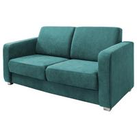 Schlafsofa Mia Petrol Mikrofaser - Chromfarben/Petrol, Design, Kunststoff/Textil (159/88/87cm) - Livetastic