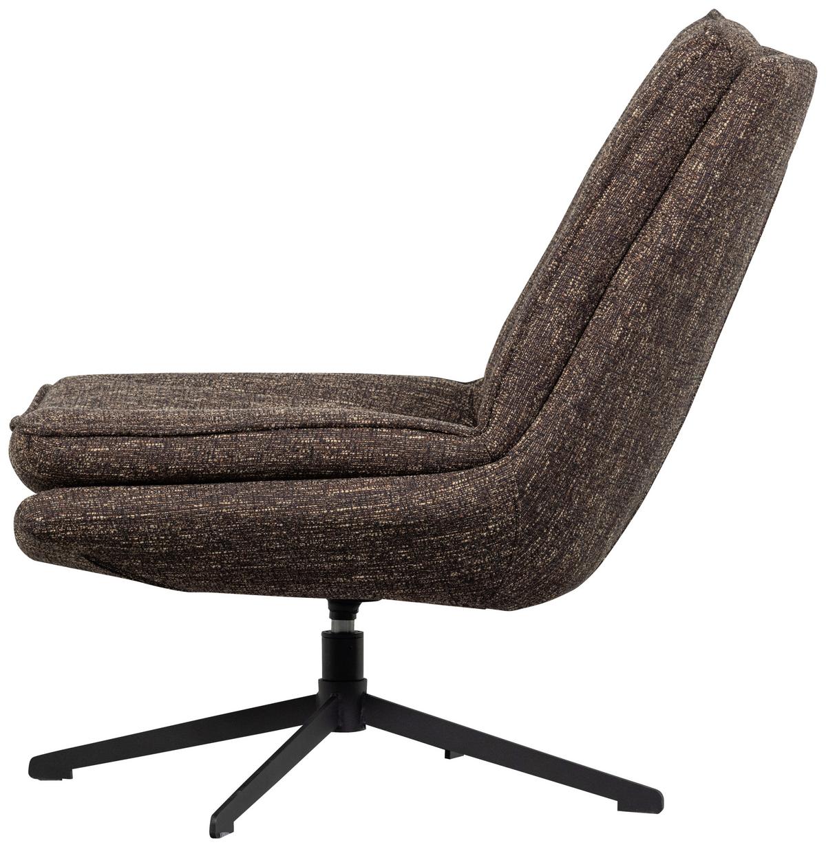 SESSEL Milaro Braun B: 75cm - Schwarz/Braun, Design, Textil/Metall (75/88/94cm) - Livetastic