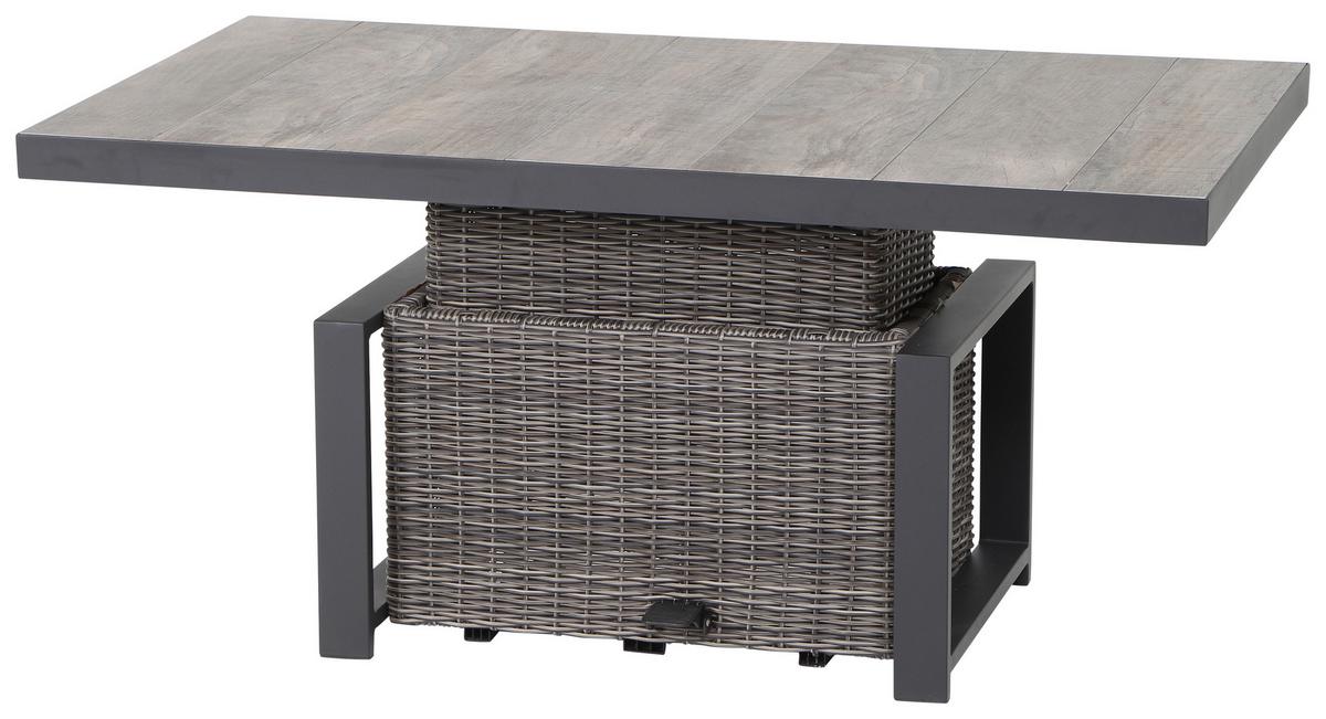 Loungegarnitur Corido 4-tlg. Grau - Grau, Basics, Keramik/Kunststoff (219/88/219cm) - Siena Garden