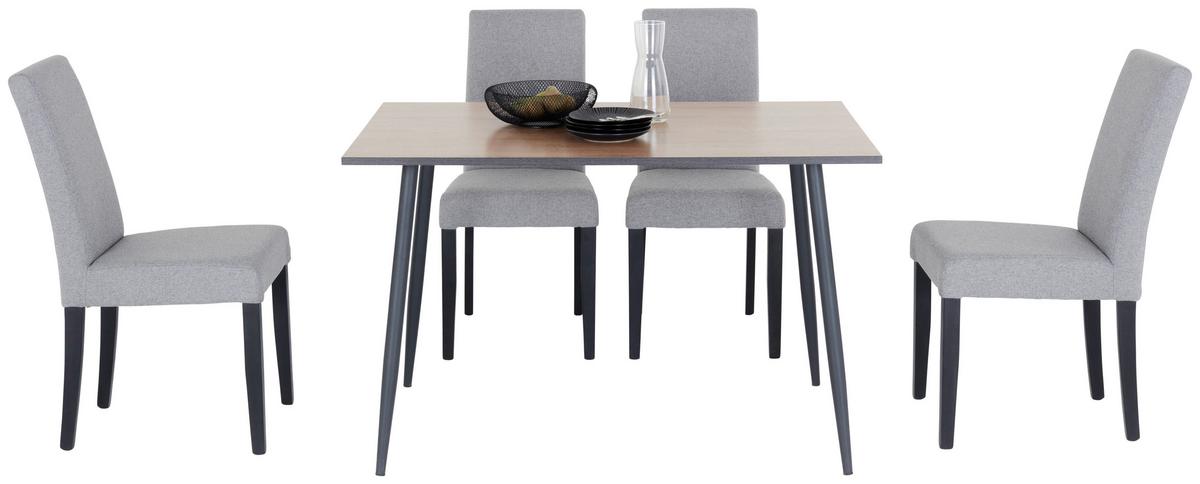Masa TOM - culoare natur/negru, Konventionell, metal/material pe bază de lemn (120/76/80cm) - Based