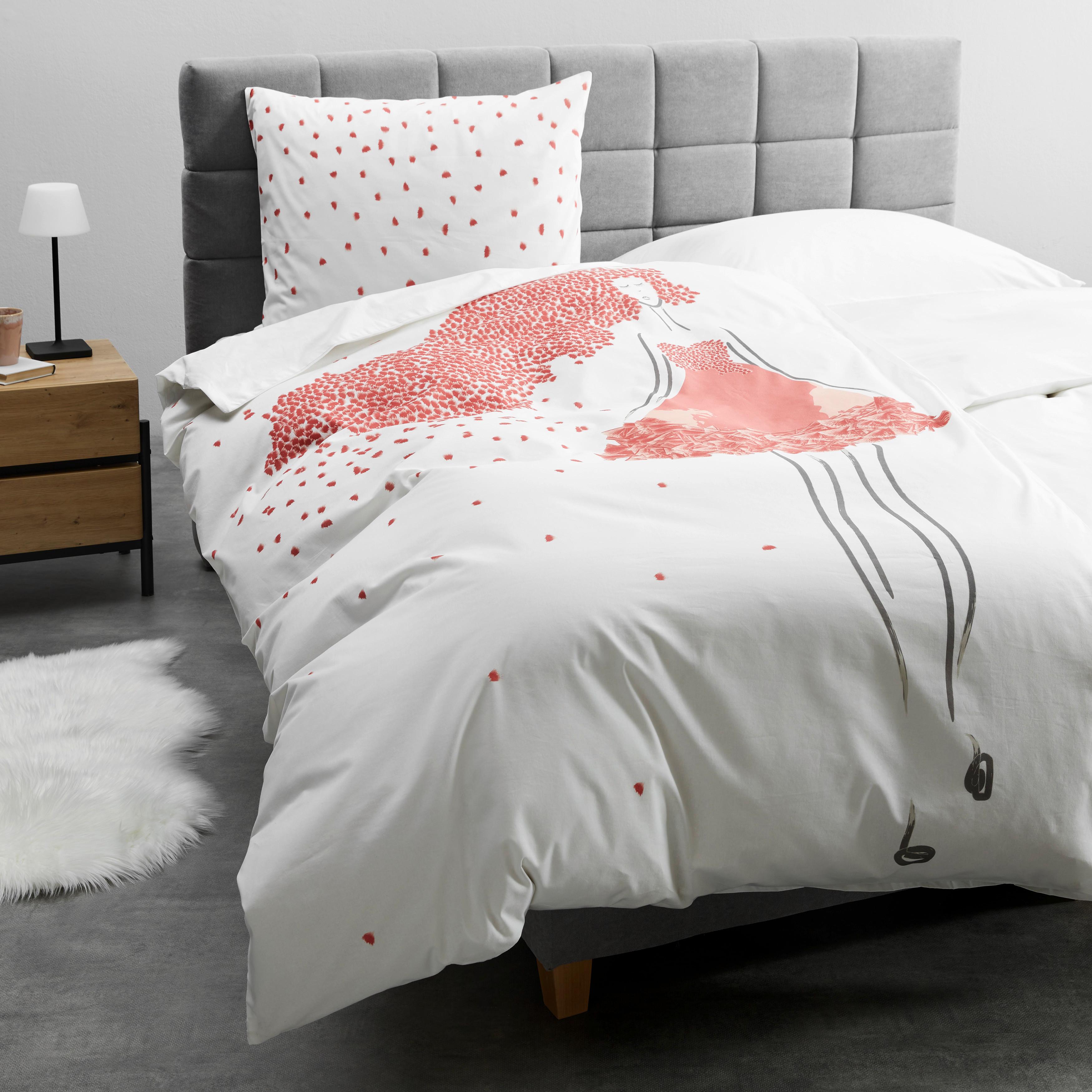 Ágyneműhuzat-garnitúra Ophelia - rózsaszín/fehér, Romantik / Landhaus, textil (140/200cm) - Bessagi Home