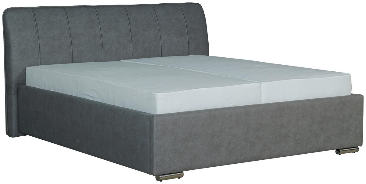 Tapecirani Krevet France Storage - siva/boje kroma, Basics, drvo/metal (180/200cm) - Modern Living