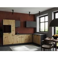 Kotna Kuhinja Brez Aparatov Oliver, 310x172cm - siva/črna, Design, kovina/leseni material (310/172cm) - Respekta