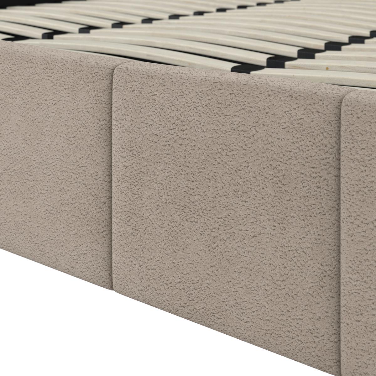 Polsterbett Mila ca. 180x200 cm Taupe Stauraum - Taupe/Schwarz, MODERN, Holz/Holzwerkstoff (180/200cm) - Bessagi Home