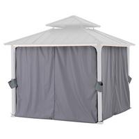 Pavillon-Seitenteil Gazebo Vorhang für 300x300cm, 4 Stk. - Grau, Basics, Kunststoff (265null) - Modante