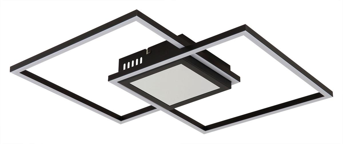 LED-DECKENLEUCHTE 48468-32 - Opal/Schwarz, Design, Kunststoff/Metall (42,6/42,6/5cm) - Globo