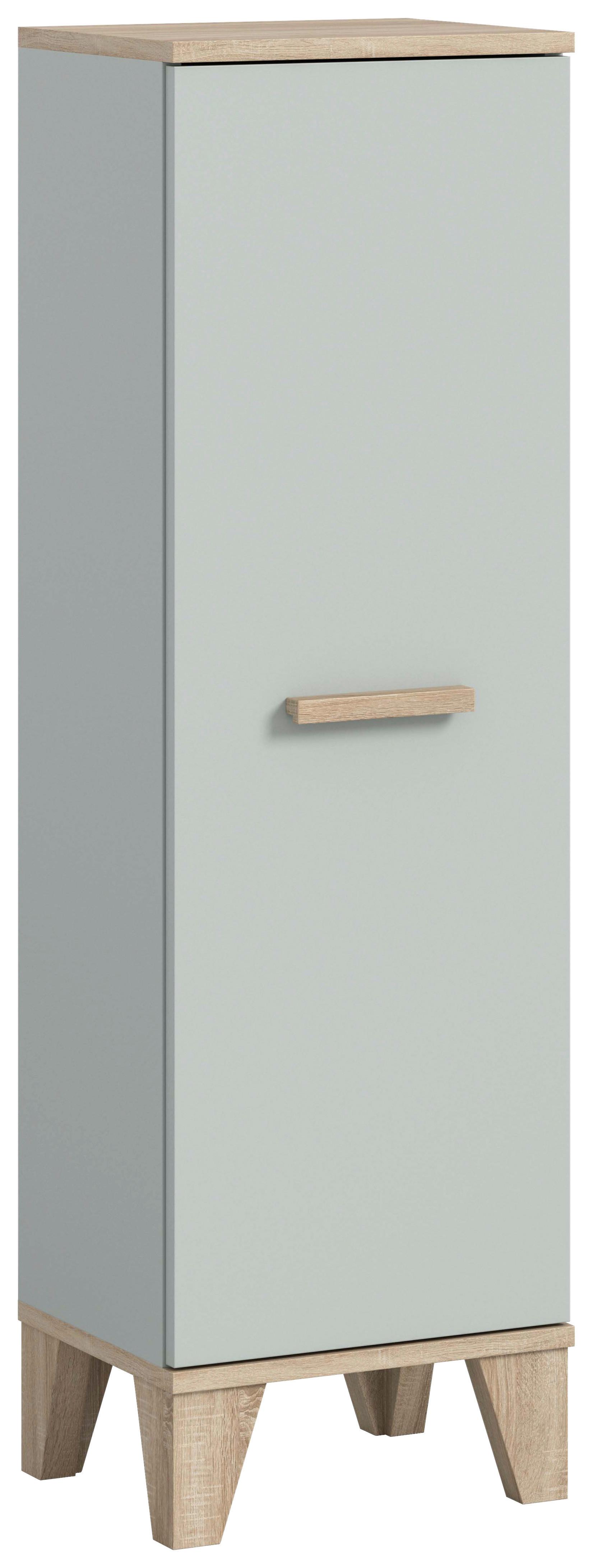 Midischrank Star ca. 34x116x31cm Eiche/Grüngrau - Graugrün/Eiche San Remo, MODERN, Holzwerkstoff/Kunststoff (34/116/31cm) - MID.YOU