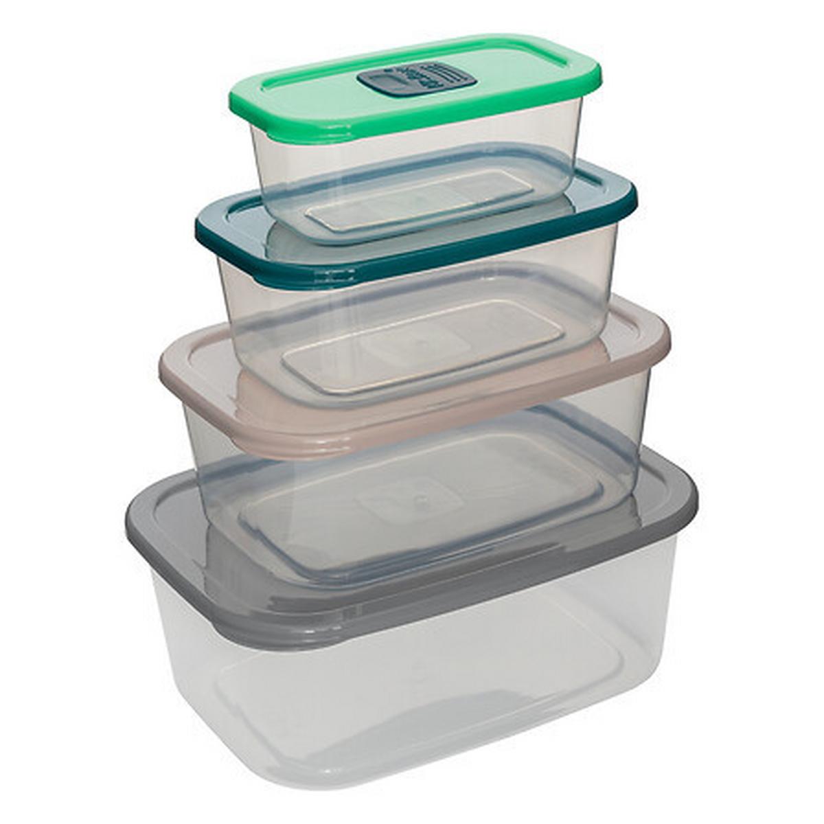 Set 4 recipiente alimentare KLIC - Basics (24,1/18/9,2cm)