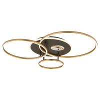 Led Stropna Svjetiljka Invertina - bijela/zlatne boje, Design, metal/plastika (90/70/13cm) - Globo