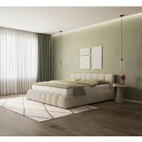 Pat tapițat bej Marija cca 180X200 bej - ivoar/culoare natur, Modern, lemn/metal (180/200cm) - Bessagi Home