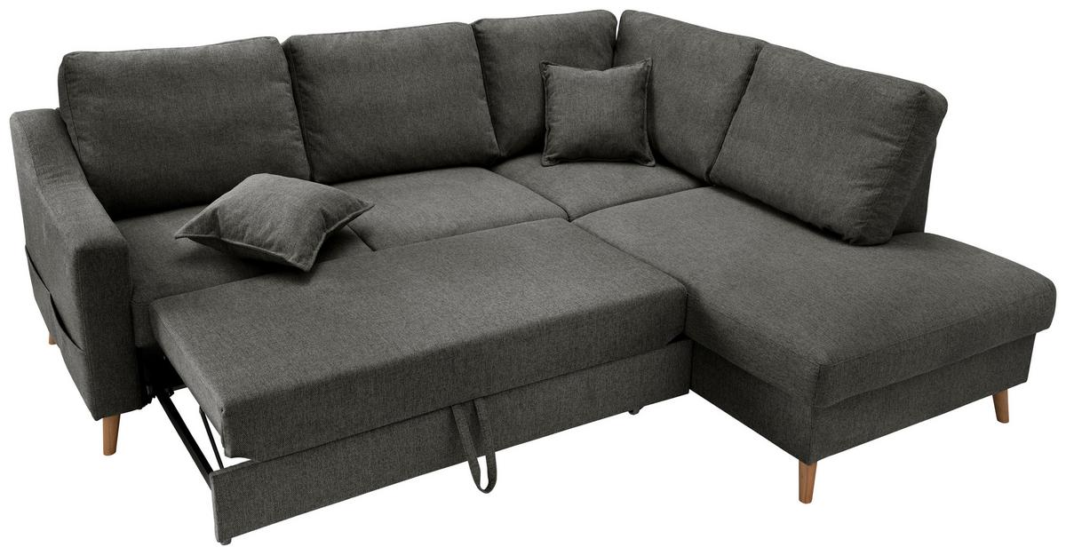 Wohnlandschaft Valentina Anthrazit Struktur - Anthrazit/Naturfarben, KONVENTIONELL, Holz/Textil (230/200cm) - P & B